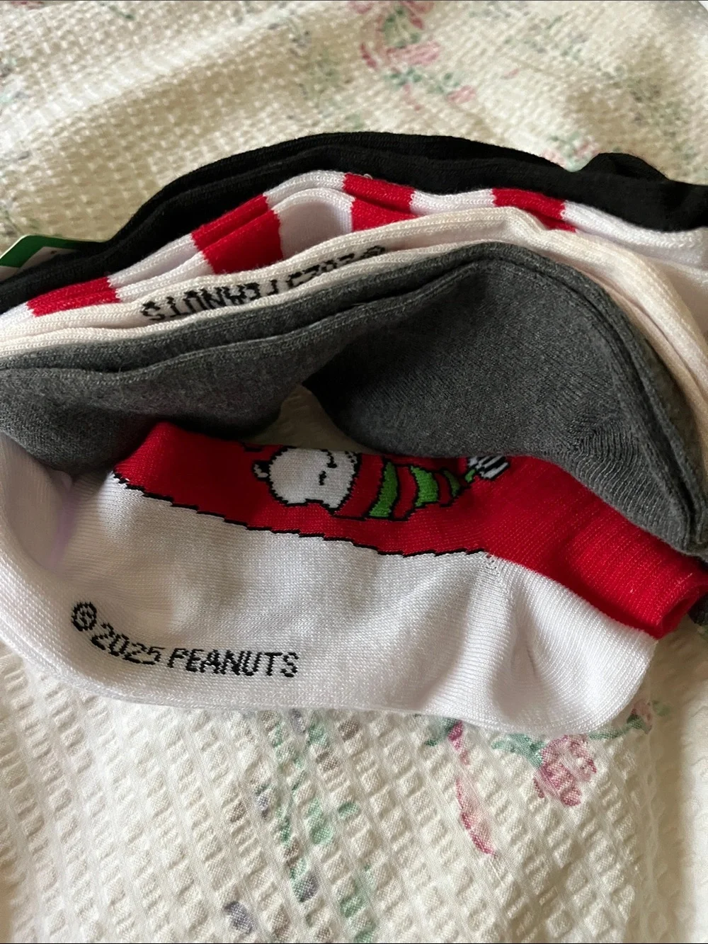 Peanuts Black Ankle Socks